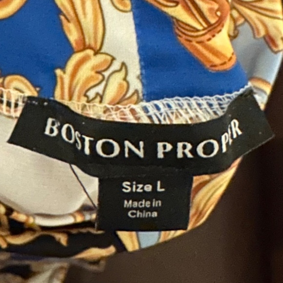 Boston Proper Printed Ruched Turtleneck - Picture 4 of 4